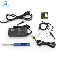 sequre sq001 65w mini electric soldering iron station adjustable temperature digital display with solder tip 19v power supply