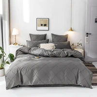 american size four piece set student dormitory bed sheet quilt cover three piece set solid color simple bedding home bed set