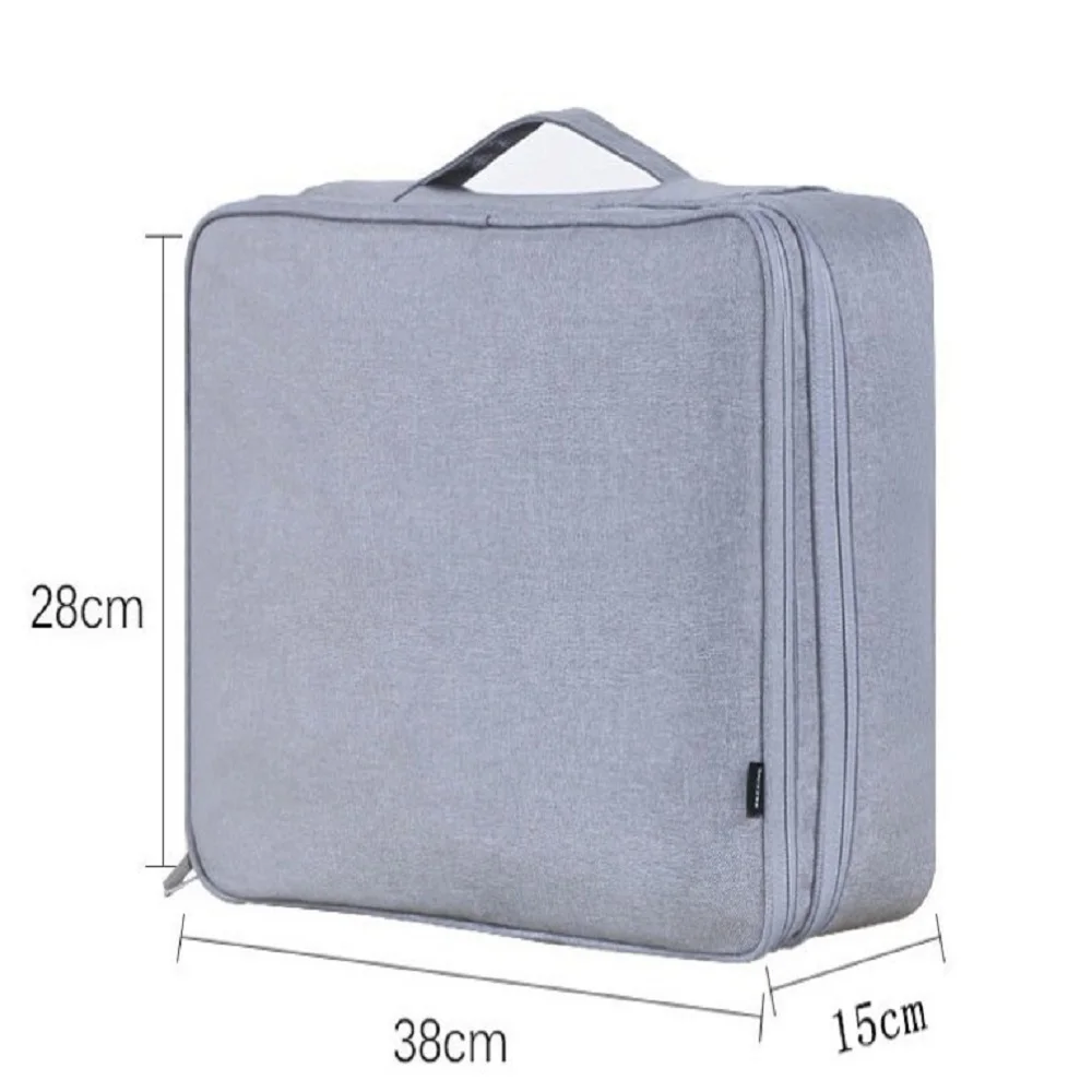 

Large-Capacity File Storage Box with Lock Portable Travel Passport Bagwaterproof Briefcase Household Storage Supplies