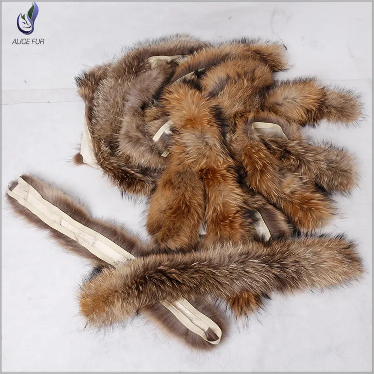 Натуральный меховой капюшон из енота отделка шарф черный воротник лисьего меха