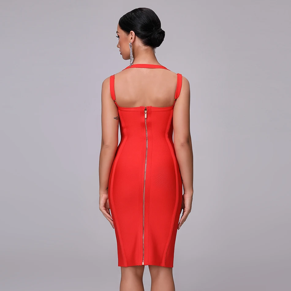Женское обтягивающее платье белое красное платье-футляр с V-образным вырезом для