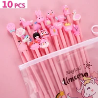 10pcsset pink kawaii gel pens student cartoon pens wholesale stationery cute writing pen office school supplies bear fashion