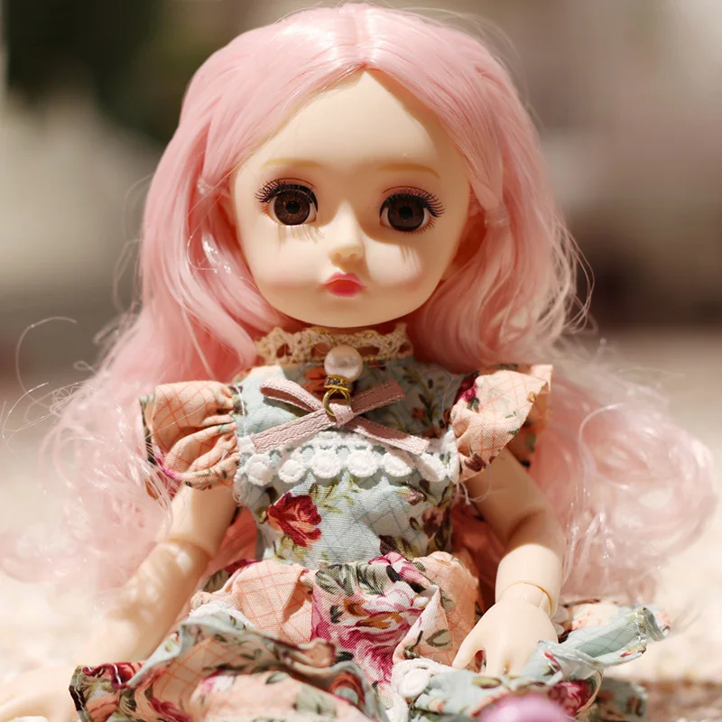 Новинка 26 см 1/6 BJD кукла для макияжа 4D глаза имитация ресниц платье маленьких