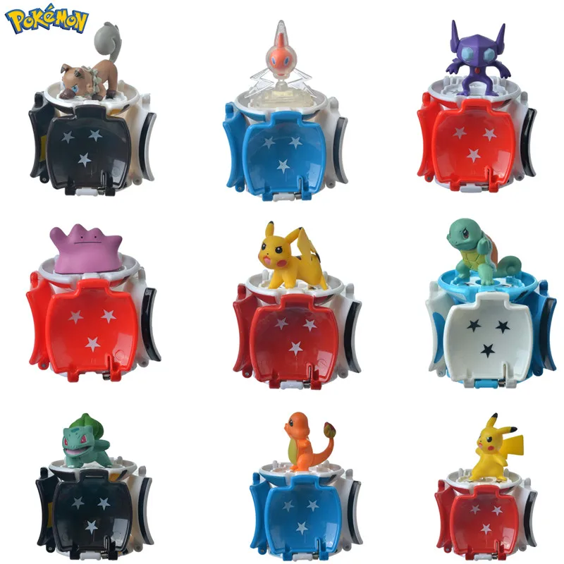 Оригинальные Покемоны 4 поколения флип игрушки боевые куклы Пикачу рокро Руф