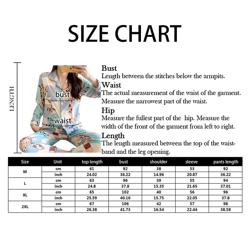 

Womens Pajamas Ses Cartoon Print 2020 Autumn Long Sleeve Two Pieces Set Women Sleepwear Sexy Nightwear for Women Sleeping Sets