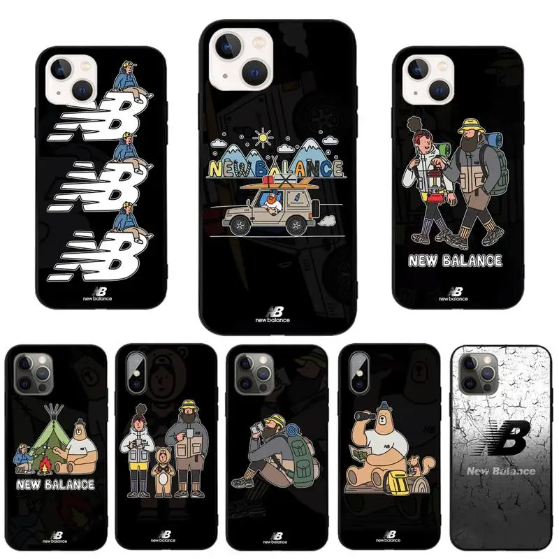 

European New Baes & Lance Phone Case Black Tpu For Iphone XR Xs 11 12 13 Mini Pro Max 6 7 8 Plus X 6s SE 2020 Cover