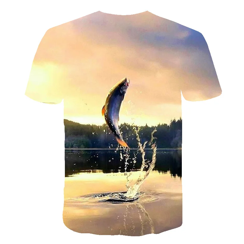

Fish kids Tshirt 3d Printing T Shirt Funny T Shirts Hip Hop boys girls T-shirt Fisherman Fishing Metal Clothing Casual Tops