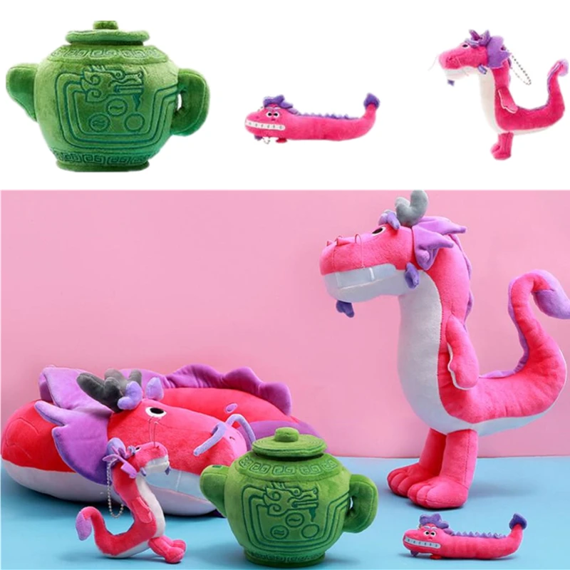 

Wish Dragon Cosplay Pendants Plush Doll Stuffed Toy Cute Dinosaur Keychain Gift Prop