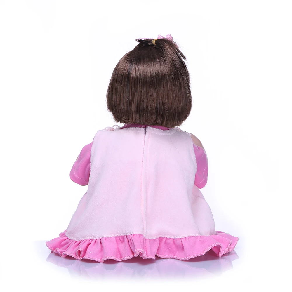 Decdeal 40 см Силиконовые Винил Reborn Baby Doll реалистичные глаза открытые Подарки Игрушка