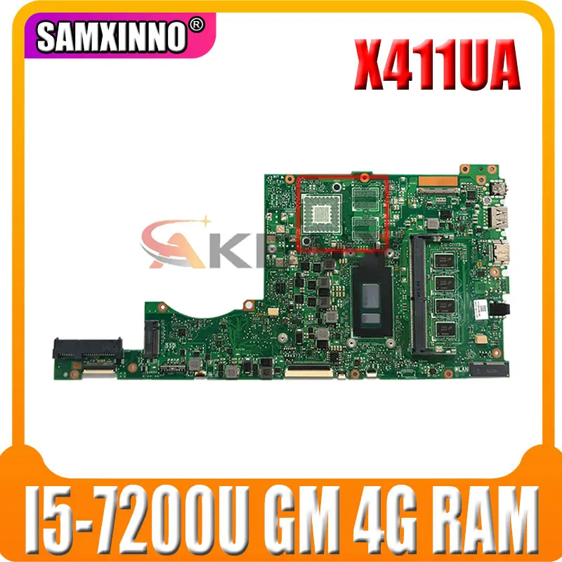 X411UA Laptop motherboard for ASUS VivoBook-14 X411UQ X411UN X411U S4200UQ S4200U original mainboard I5-7200U GM 4G RAM | Компьютеры и