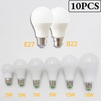 10 pcs led e27 led lamp b22 led bulb ac 220v 1 5 pcs 25w 18w 15w 12w 9w 7w 5w 3w lampada led spotlight table lamp lamps light