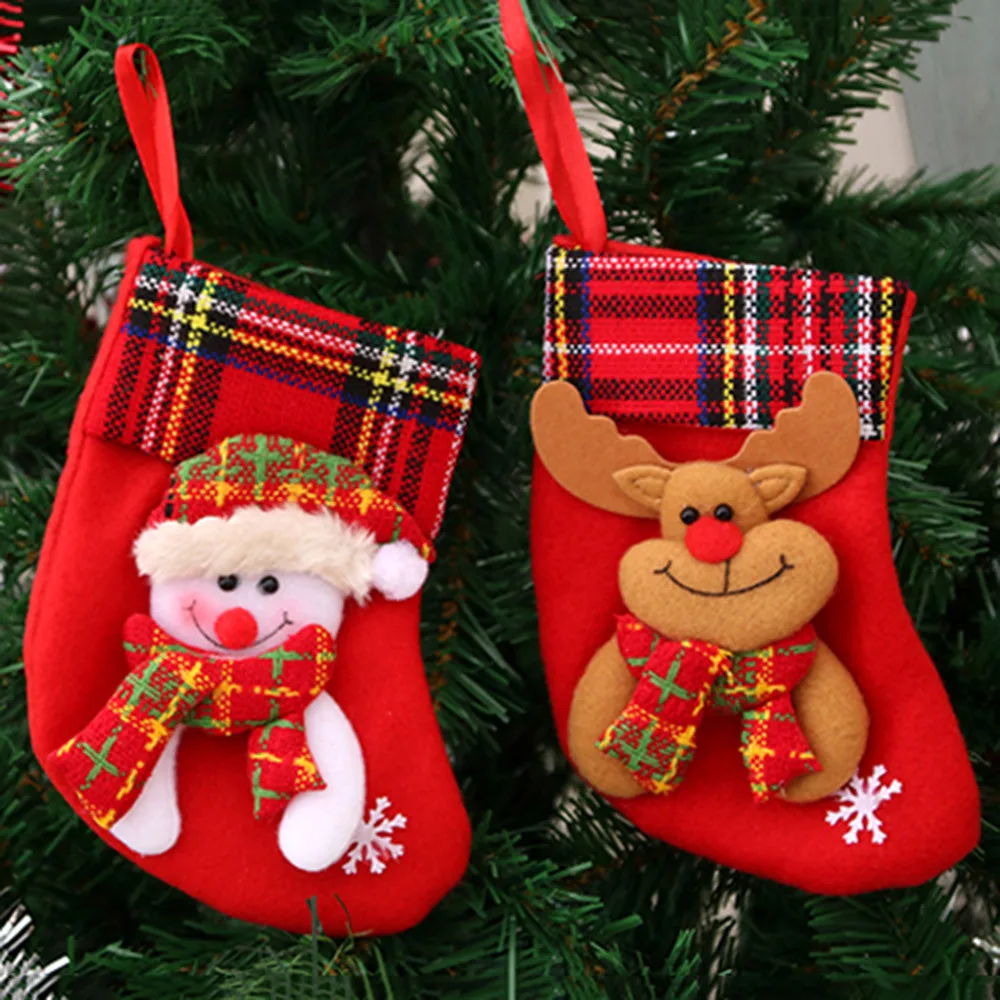 Рождественские украшения Санта снеговик носок Подарочный Декор Подвеска