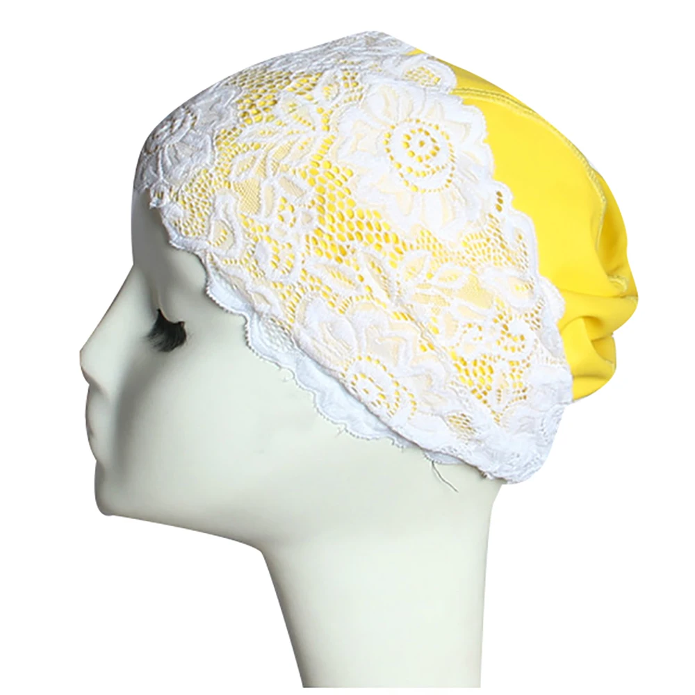 Горячие пружины Плавательная шапочка кружевные водонепроницаемые Модные