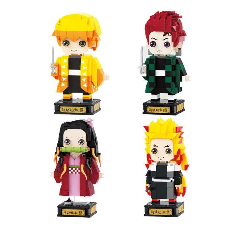 

Творческий Demon Slayer Brickheadz мини-конструктор Мультфильм Аниме персонажи Сборка DIY игрушки для детей Подарки