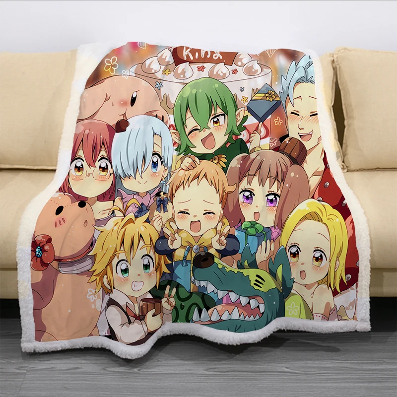 2020 NEW The Seven Deadly Sins Blanket 3D Print Sherpa on Bed Kids Girl Flower Home Textiles Dreamlike Style 03 | Дом и сад