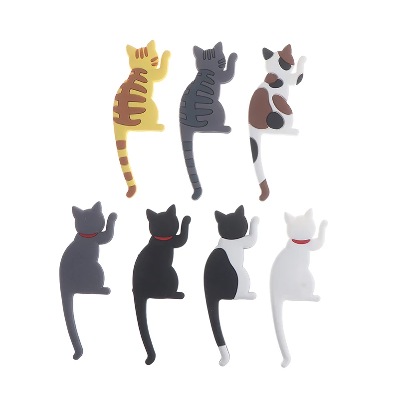 Silicone Cartoon Cat Tail Foldable Hooks Stationery Storage Fridge Magnet Hook | Дом и сад