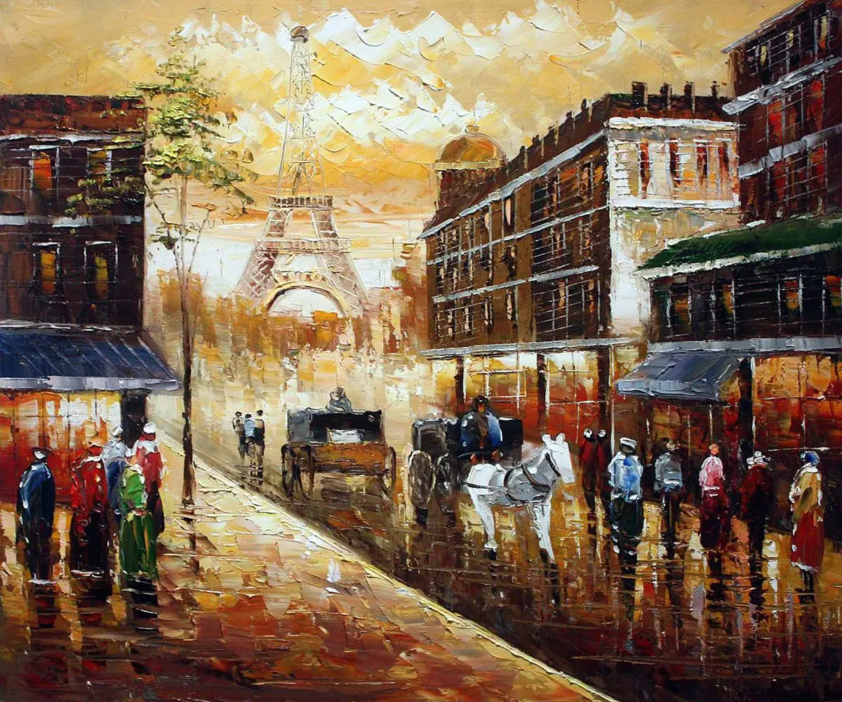 

JMINE Div 5D Paris Eiffel Tower Street landscape Full Diamond Painting cross stitch kits art Scenic 3D paint by diamonds