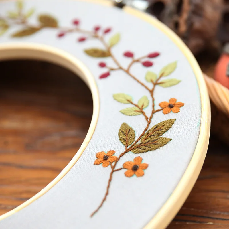 Набор цветочной вышивки с 2 шт бамбуковые обручи DIY рукоделие вышивка крестиком