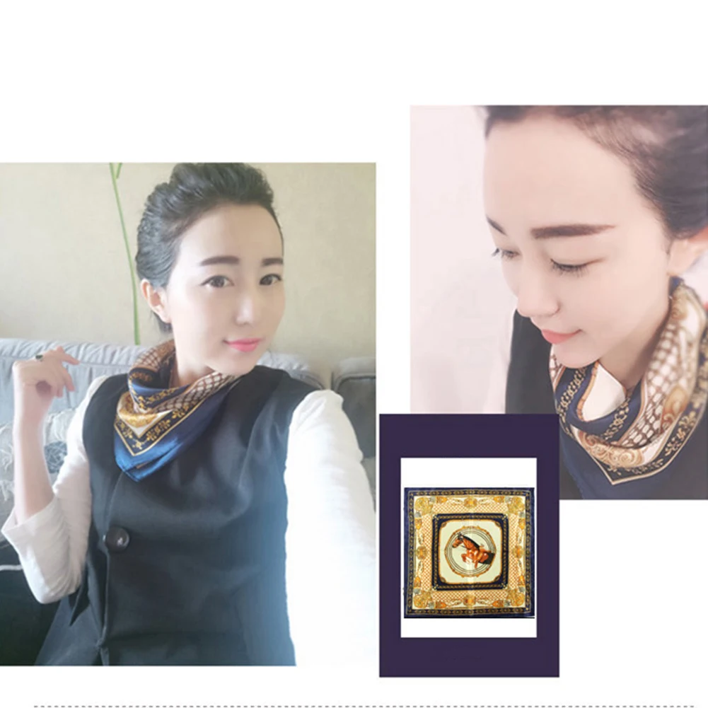 Высококачественный небольшой квадратный шарф женские атласные шарфы