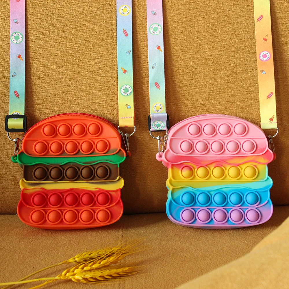 

Горячая Распродажа гамбургерная сенсорная силиконовая сумка через плечо, женская сумка для хранения, кошелек для монет