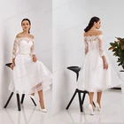 Короткое свадебное платье eshort 2021 белое свадебное платье цвета слоновой кости белые свадебные платья кружевные аппликации на заказ атласное свадебное платье