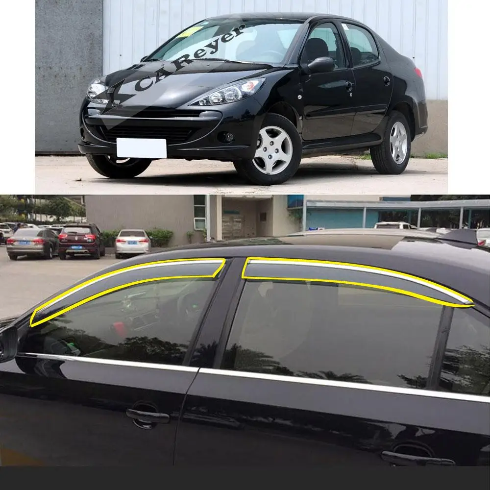 

Car Body Styling Sticker Plastic Window Glass Wind Visor Rain/Sun Guard Vent Protector For Peugeot 207 Sedan 2009-2013