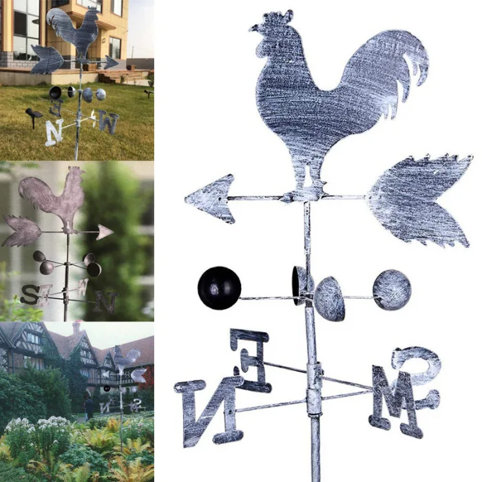 Традиционный петух Weathervanes Железный петух лопасть ветра скорость ветра указатель направления Сад Двор может CSV