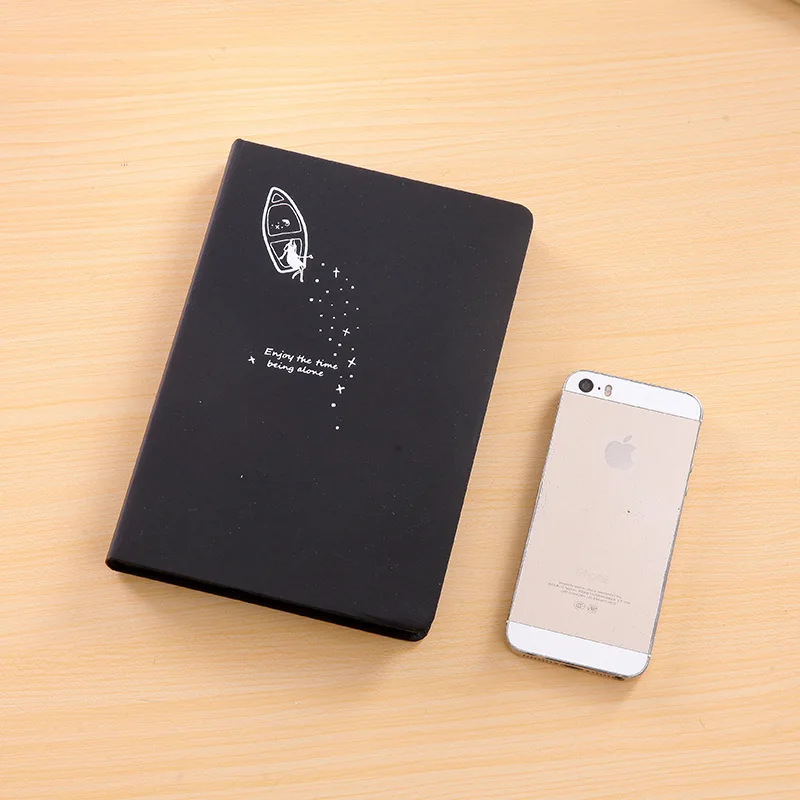 

Black paper inner page notebook 96 sheets 32k 128*186mm album starry sky style