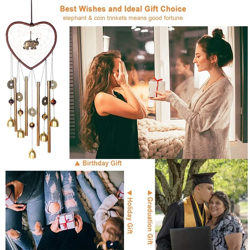 Elephant Wind Chimes Outdoor/Indoor Catcher Metal Bell Mom For Garden Yard Patio Home Room Window Decor | Дом и сад