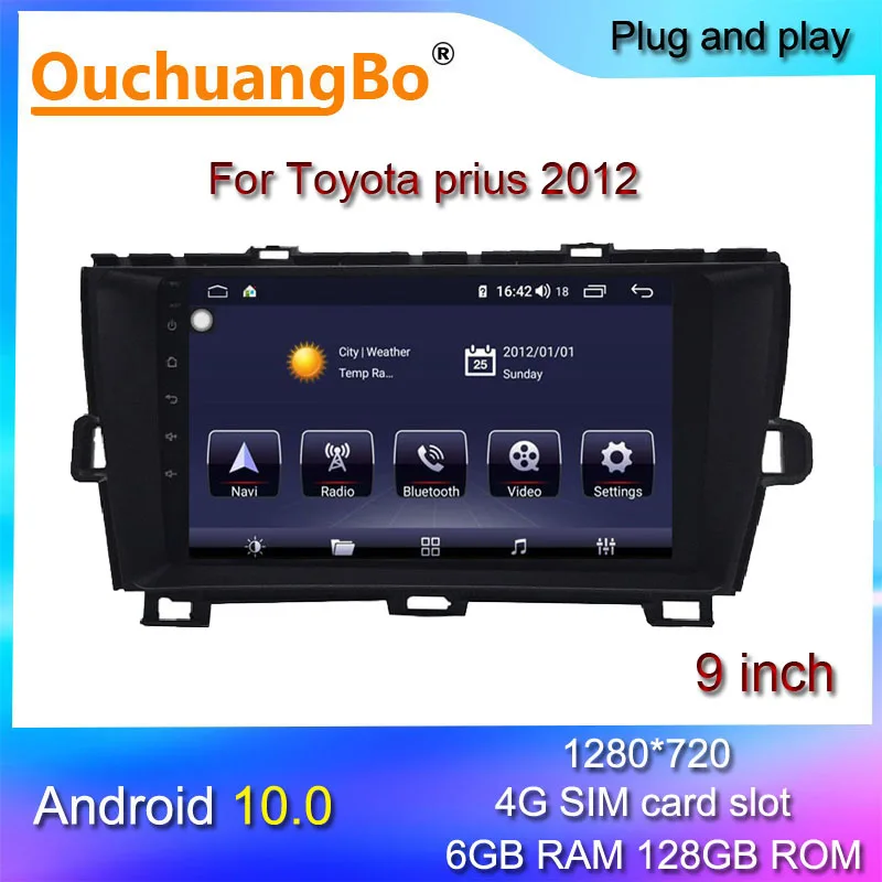 

Ouchuangbo radio recorder for 9 inch prius 2012 with android 10 multimedia player DSP GPS navigation wifi 6+128GB