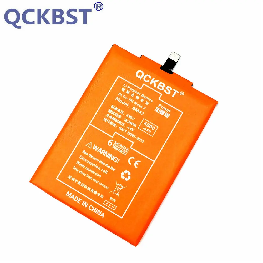 Аккумулятор QCKBST BM47 для Xiaomi Redmi 3 3S 4X 3X Hongmi оригинальный сменный аккумулятор 4800 мАч