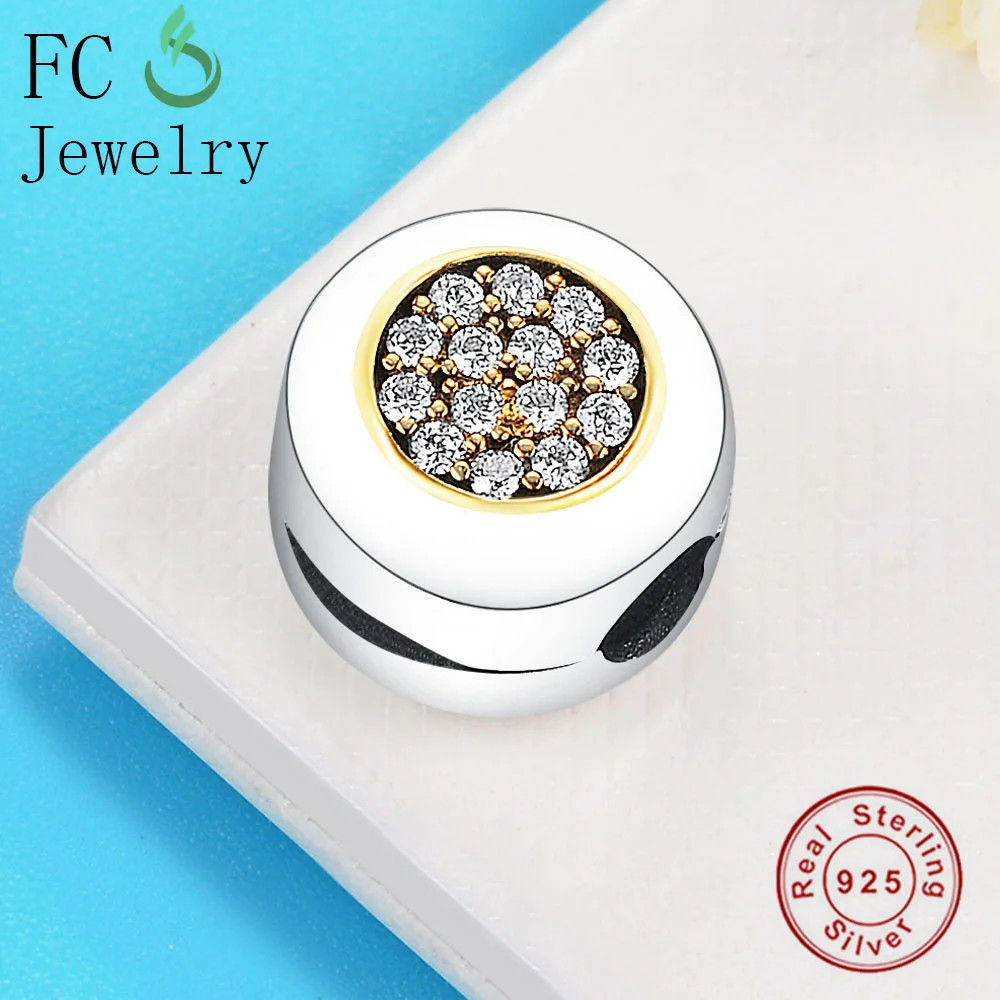 Женский шарм браслет из серебра 925 пробы с фианитами|Бусины| |