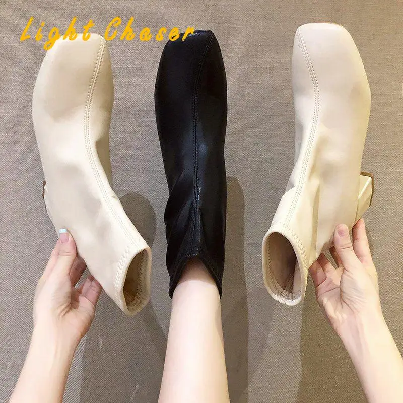 Platform Boots Winter Chelsea Boots Women Brand Designer Ladies Botas Mujer Matin Boots Short Booties High Heel Women's Boots