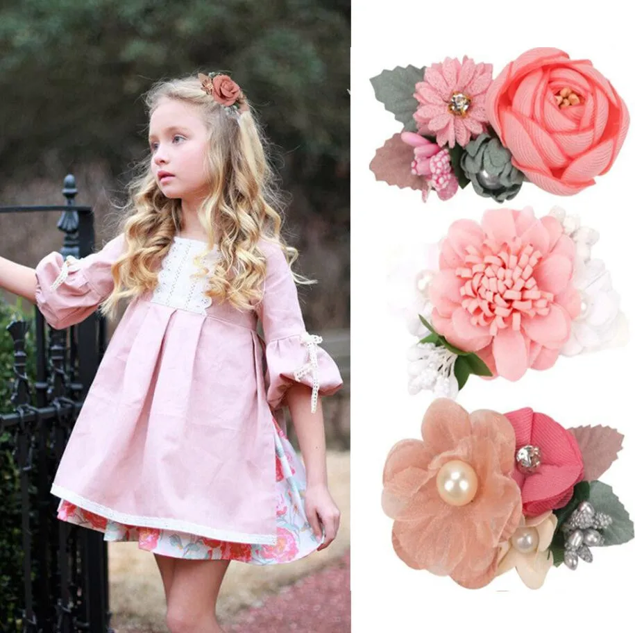 

15 шт./лот, новые детские заколки для волос с цветами, Цветочные заколки для девочек, детские заколки для волос новорожденных, женские аксессу...