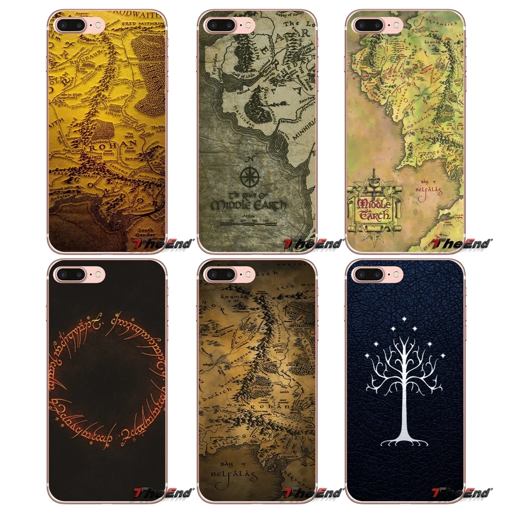 Чехлы для телефонов с Властелин колец Средиземье iPhone X 4 4S 5 5S 5C SE 6 6S 7 8 плюс samsung Galaxy