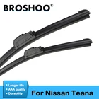 Стеклоочистители для лобового стекла BROSHOO, мягкие резиновые лезвия для Nissan Teana J31 J32 L33, модель 2003-2018 года, подходят для стандартных крючков