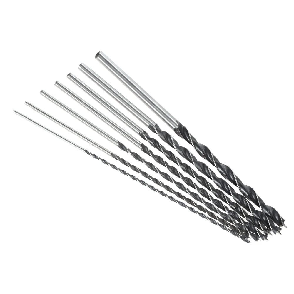 

7pcs/set 300mm Extra-Long Brad Point High-carbon Steel Wood Drill Bit Set Three Point Woodworking Drill