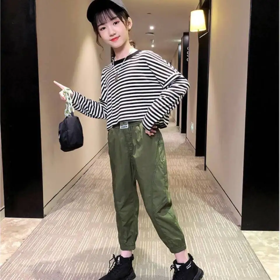 Новый бренд BitLamb топы в полоску с длинными рукавами и круглым вырезом + штаны