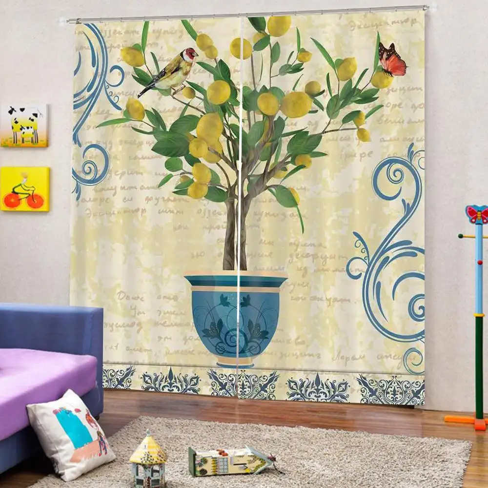 Шторы для гостиной спальни шторы на окна с натуральным пейзажем|Занавески| |