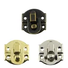 Деревянная шкатулка для украшений в стиле ретро, замок с застежкой, античная бронза, железная застежка, крючок с защелкой, навесной замок, маленькая скоба, мебельная фурнитура