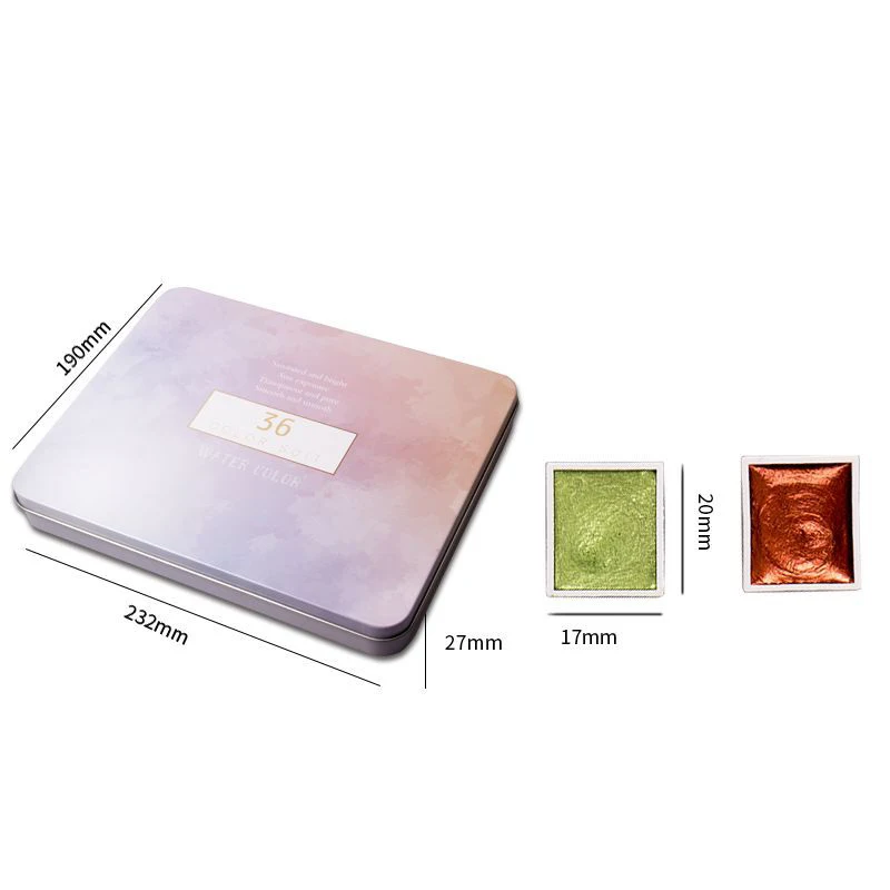 

Metallic Watercolor Set 36 Colors Pearlescent Solid Watercolor Pigment Set @M23