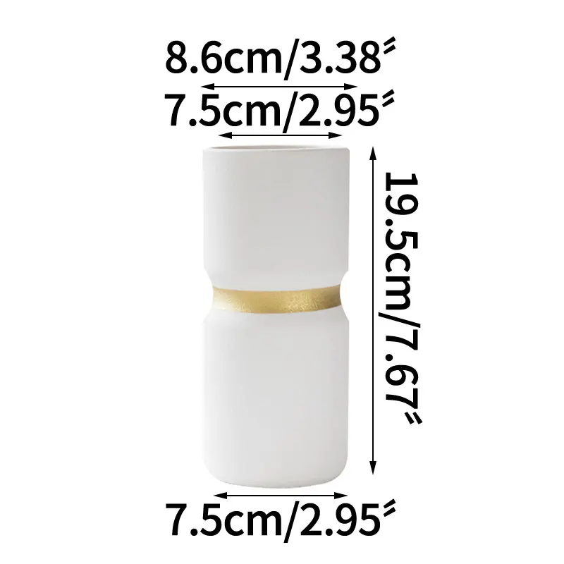 

European Frosted Painted Gold Ceramic Crafts Vase Simple Creative Desktop Flower Arrangement Bottle Home Decoration Supplies