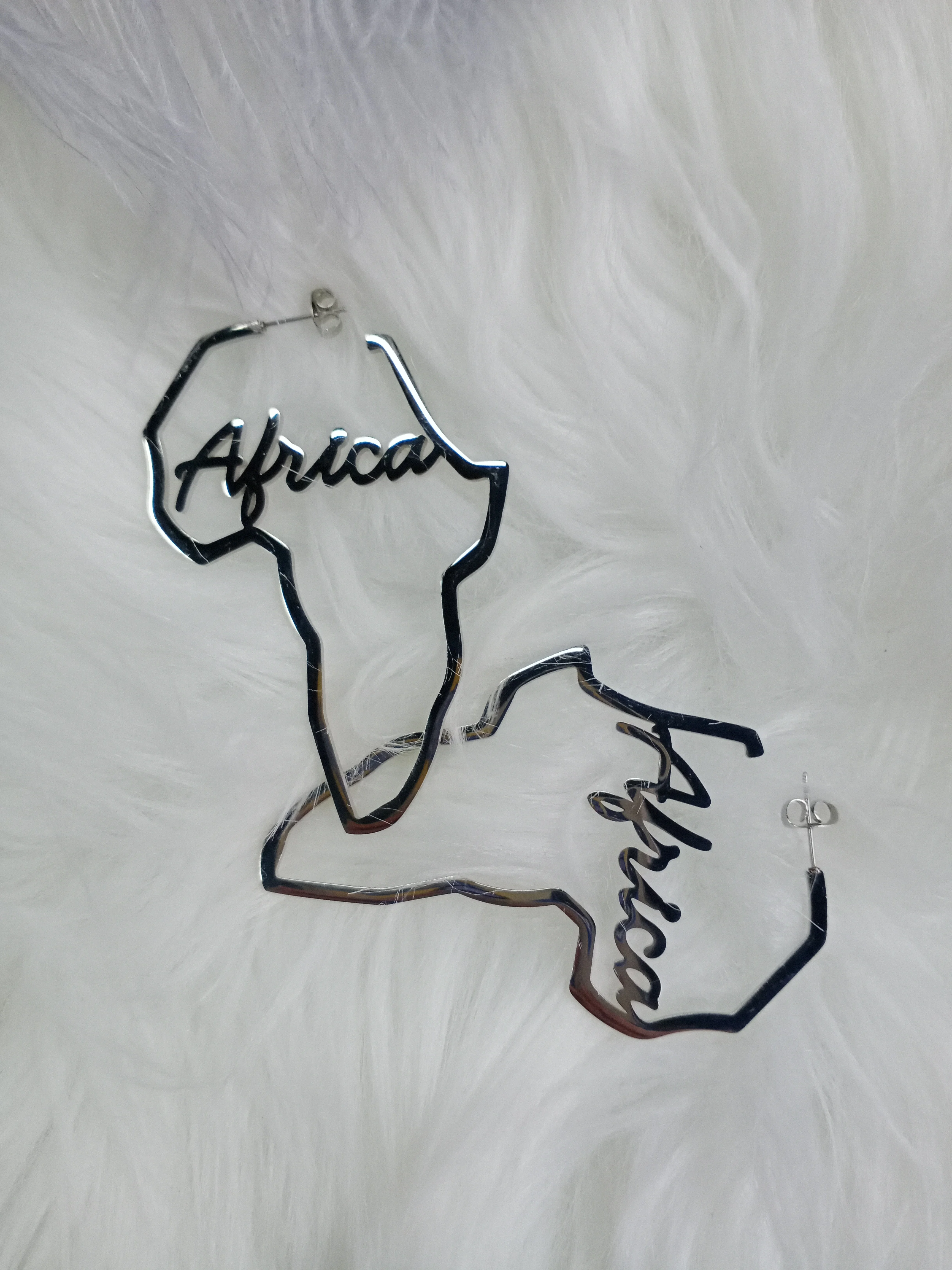 Lateefah Custom Africa Shape Custom Name Personalized Women Earrings GiftHoop Earrings For Women Girls Friends Girls Girlfriends