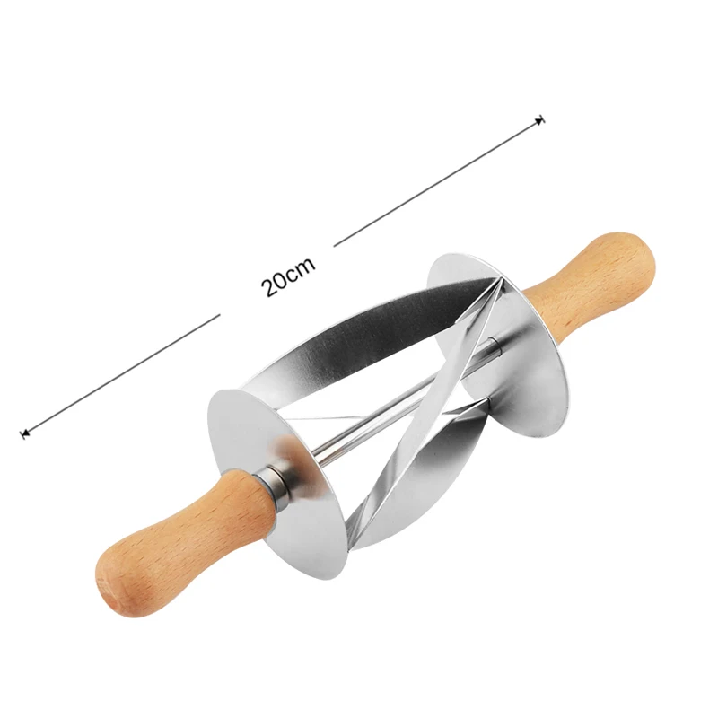 

Upspirit Stainless Steel Rolling Cutter for Making Croissant Bread Wheel Dough Pastry Knife Wooden Handle baking Kitchen Knife
