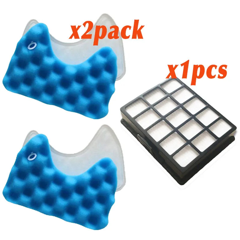 2pack-1pcs 1 шт. фильтр hepa против пыли и 3 шт/партия, комплект одежды из губчатые Фильтры комплект для samsung DJ97-00492A SC6520 SC6530/40/50/60/70/80/90 SC68 пылесос - Цвет: 2pack-1pcs