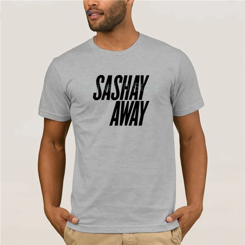 Мужская футболка с коротким рукавом Sashay Away белая и принтом для гомосексуалистов |