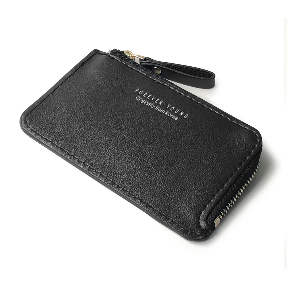 

Fashion Slim Men's Leather Small Wallet Credit Card Holder Women Small Cash Zipper Coin Purse