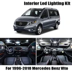 Белая безошибочная Светодиодная лампа для номерного знака Canbus для Mercedes Benz Vito W638 W639 W447 1996-2018 светодиодный комплект светодиодного внутреннего купольного светильник