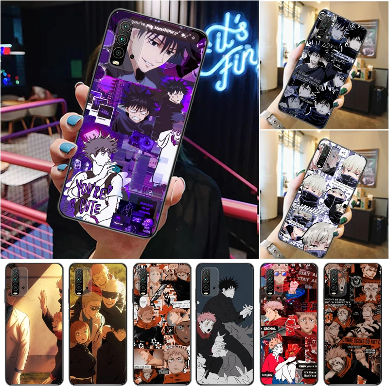 

Jujutsu Kaisen Fushiguro Megumi Yuji Itadori Sukuna Satoru Gojo Phone Case For Xiaomi Redmi 9 9T 9A Pro Back Cover Coque