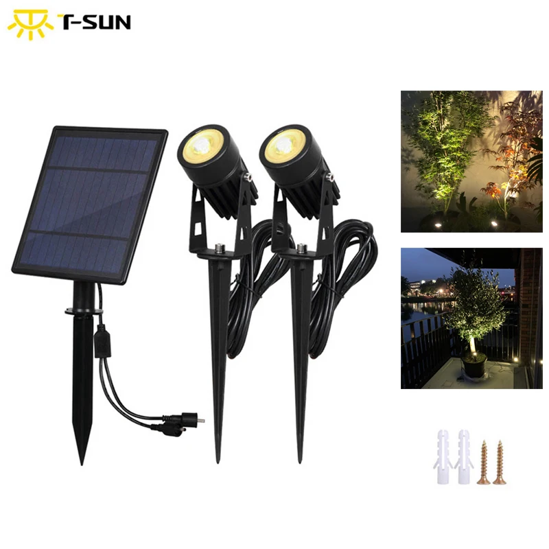 

T-SUNRISE Waterproof IP65 Outdoor Garden LED Solar Light Super Brightness Garden Lawn Lamp Landscape Spot Lights